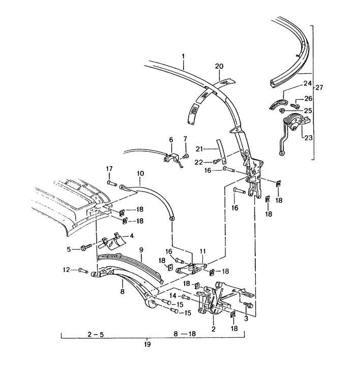 Convertible Top Frame Single Parts